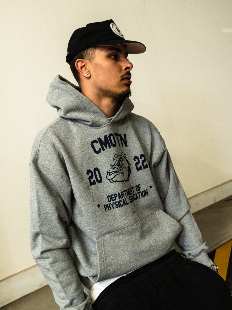 PHYSICAL EDUCATION HOOD (GREY / NAVY) WORN BY SOL